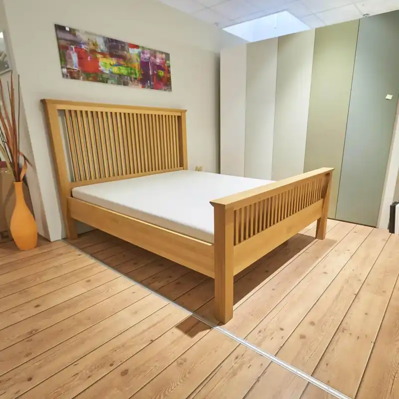 Solange Der Vorrat Reicht Bett Calistoga Eiche Natur Geölt Mit Festem Massivholz-Kopfteil Ohne Matratze