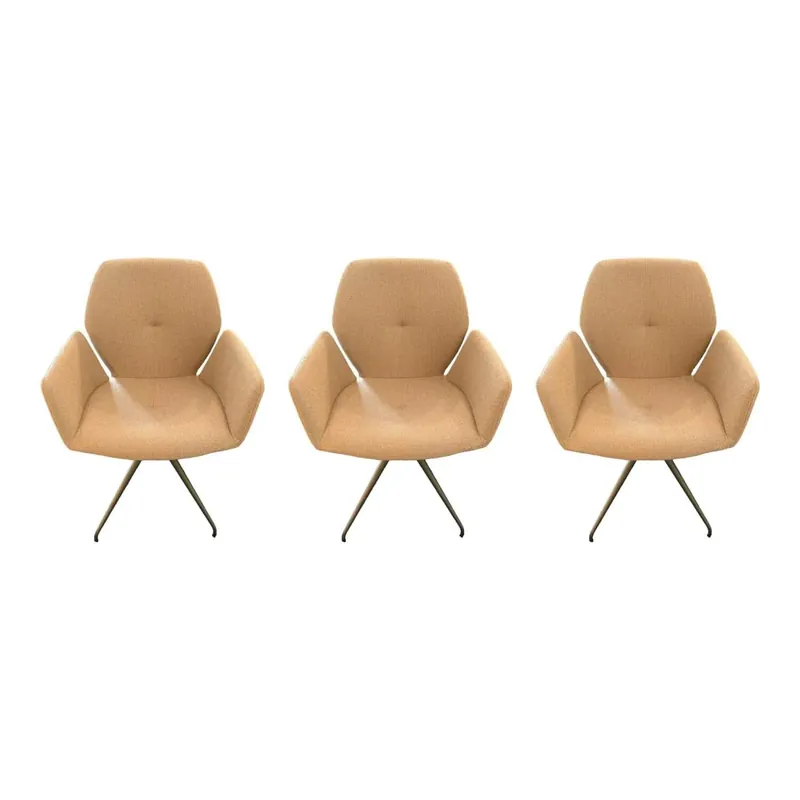 3er-Set Stuhl Mood Bezug Stoff Biarritz Farbe Taupe Metallgestell Mit Drehfunktion Preis Gesenkt