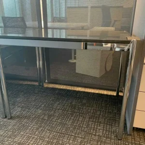 Billig USM Haller Rechtecktisch Granit Gestell Verchromt