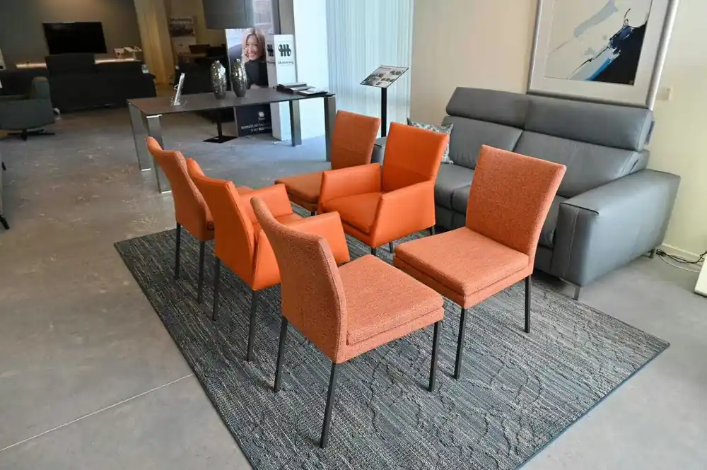 6er-Set Stuhl Stoff Taft Leder Pure Orange Bestseller