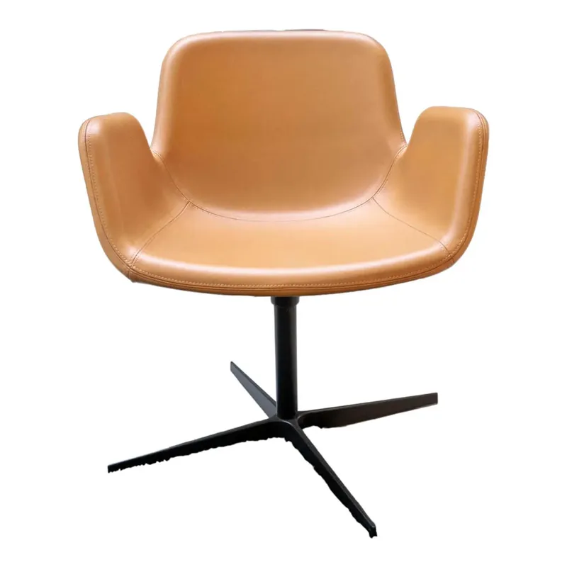 Top-Angebot 2-er Set Loungesessel Pass Kunstleder 5P3 Natur Gestell Schwarz Lackiert