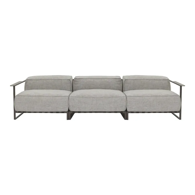 Sofa Casilda Stoff Melange Grey Gestell Edelstahl Pulverbeschichtet Rabatt