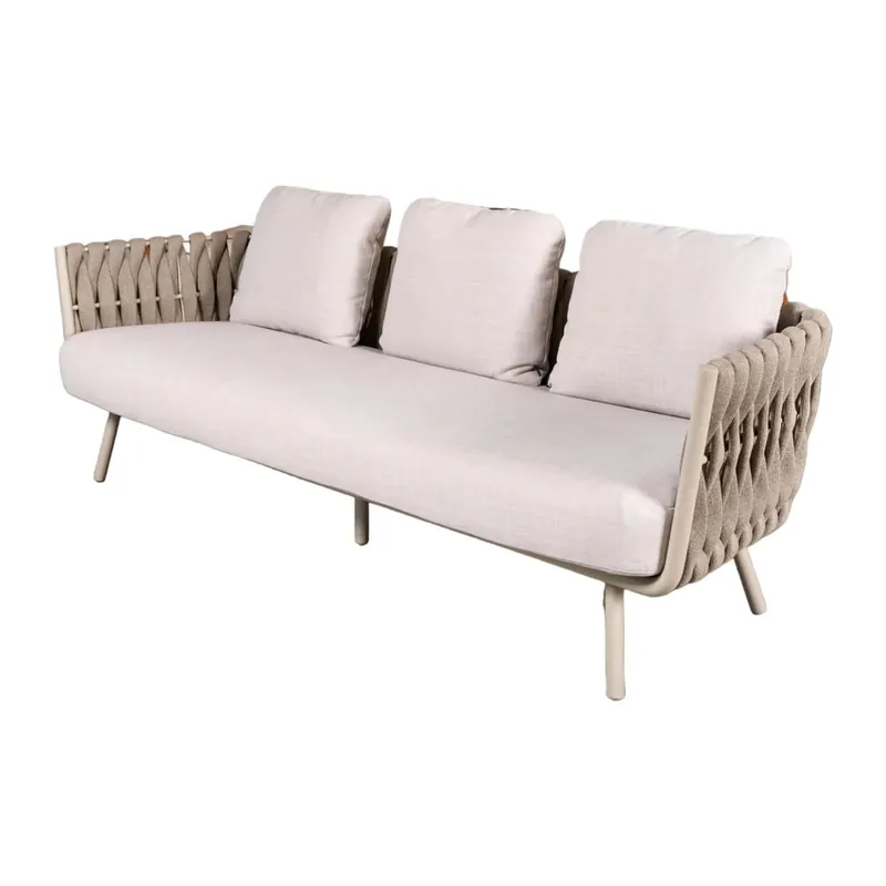 Sofa Tosca Stoff Linen Oyster Gestell Rostfreier Stahl Pulverbeschichtet Mega-Angebot