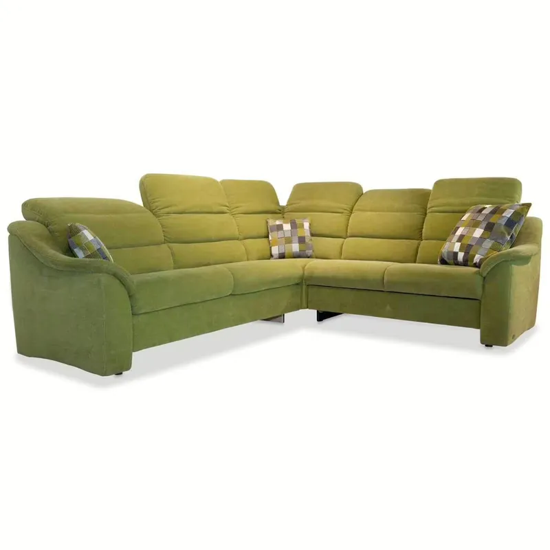 Finale Aktion Ecksofa 1505 Stoff Grün Schlaffunktion