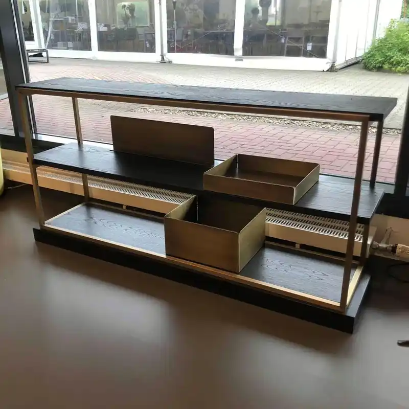 Neu Im Sortiment Sideboard Bronxx S4 Eiche Gebürstet Gestell Schwarz Matt Lackiert
