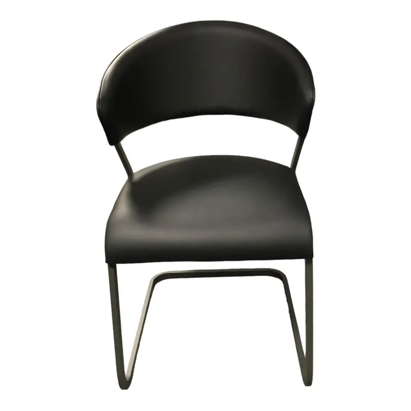Letzte Chance Freischwinger Modell S500-2 Bezug Leder 5105 Schwarz Gestell Pulverbeschichtet Anthrazit