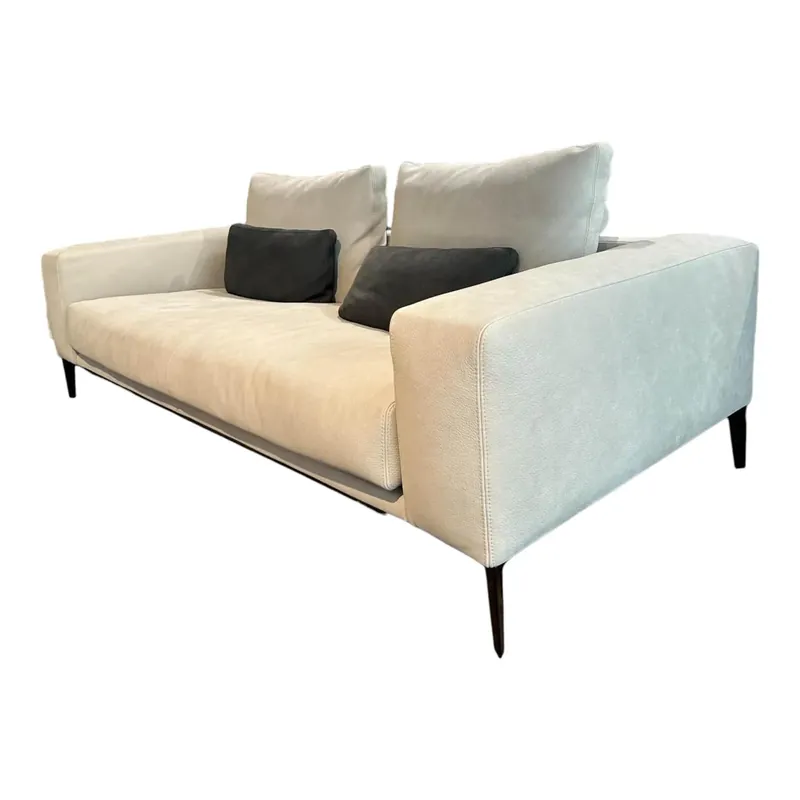 Sofa Ibiza in Leder Nabuk FB 12 mit 2 Dekokissen Versand Am Gleichen Tag