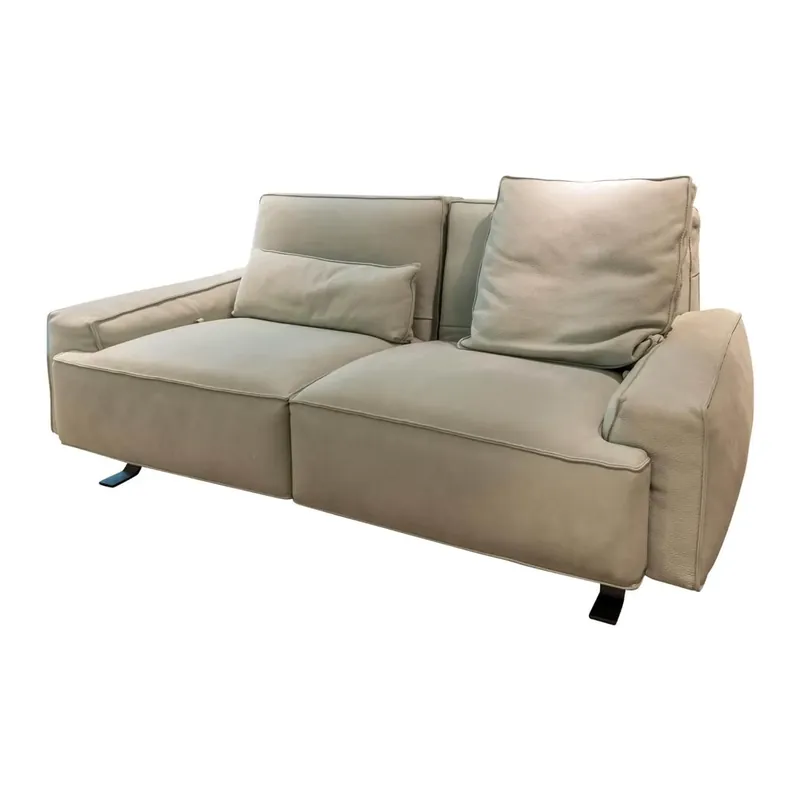 2-Sitzer Sofa WK 530 Graciella Leder Nubuk Azzurro Acquamarina Mit Manueller Funktion Neu