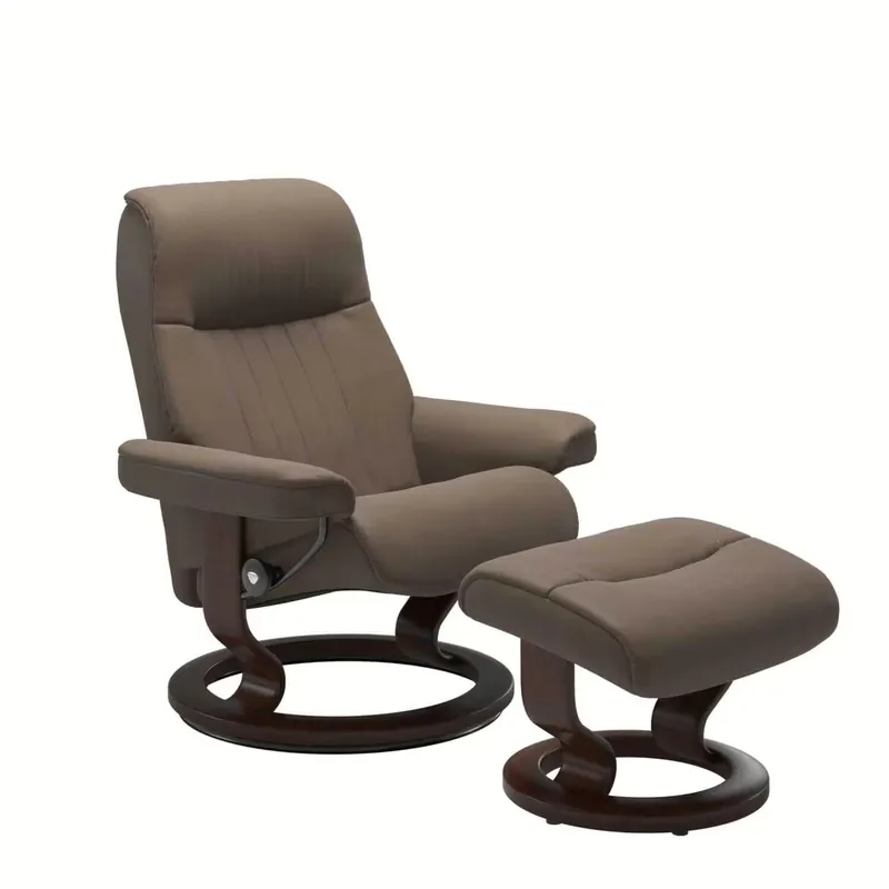 Stressless Crown L Classic Base Leder Batick Mole mit Hocker Top-Angebot