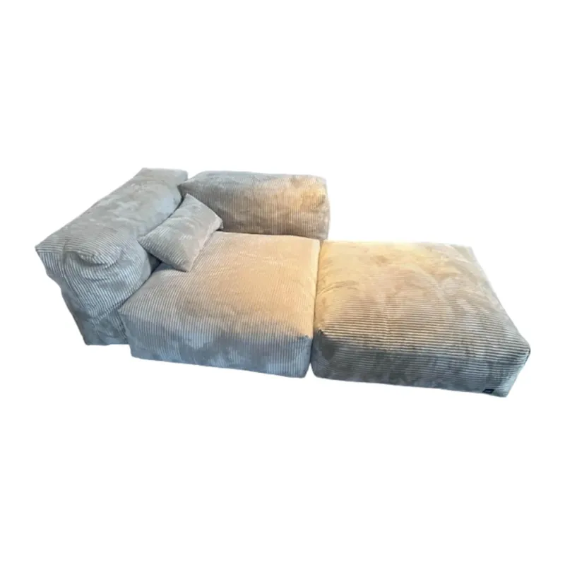 Zertifiziert Sofa Bezug Cord Velours Khaki Beige Inklusive 1 Kissen