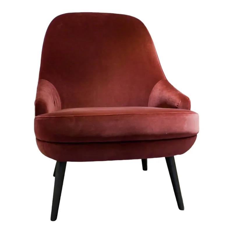 Sessel 376.10 Bezug Stoff Harald 2/582 Red Grape Untergestell Eiche Geflammt Top-Seller