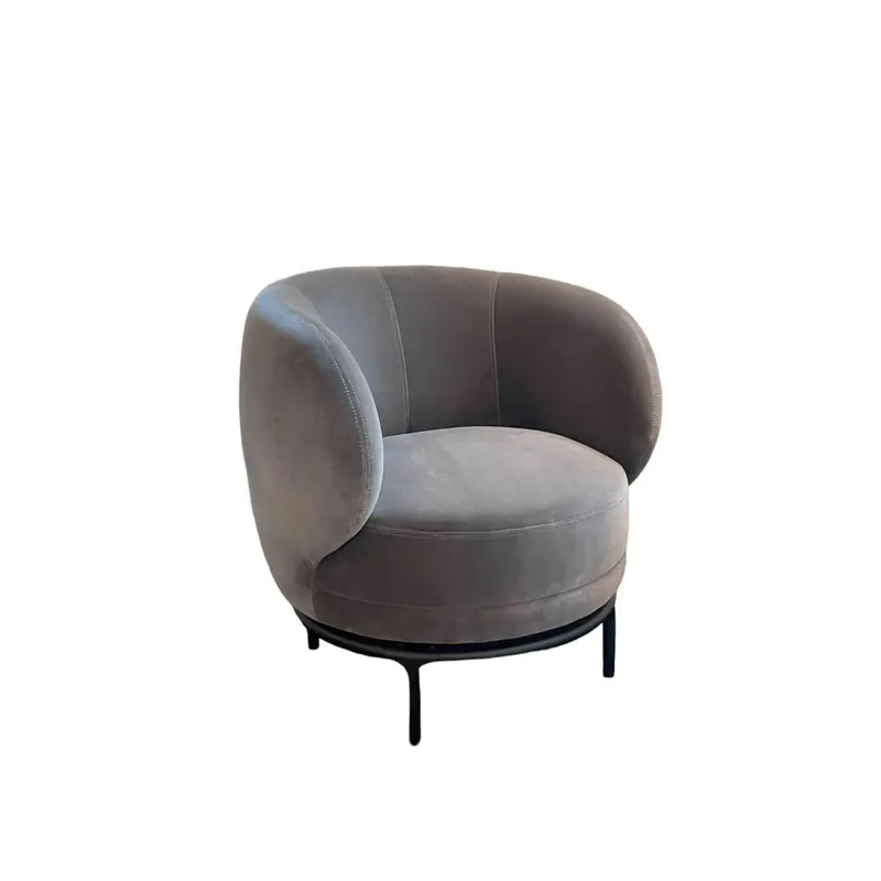 Sessel Vuelta Schmale Ausführung Drehbar Bezug Stoff Velvet Taupe Gestell Bronze Pulverbeschichtet Top-Angebot