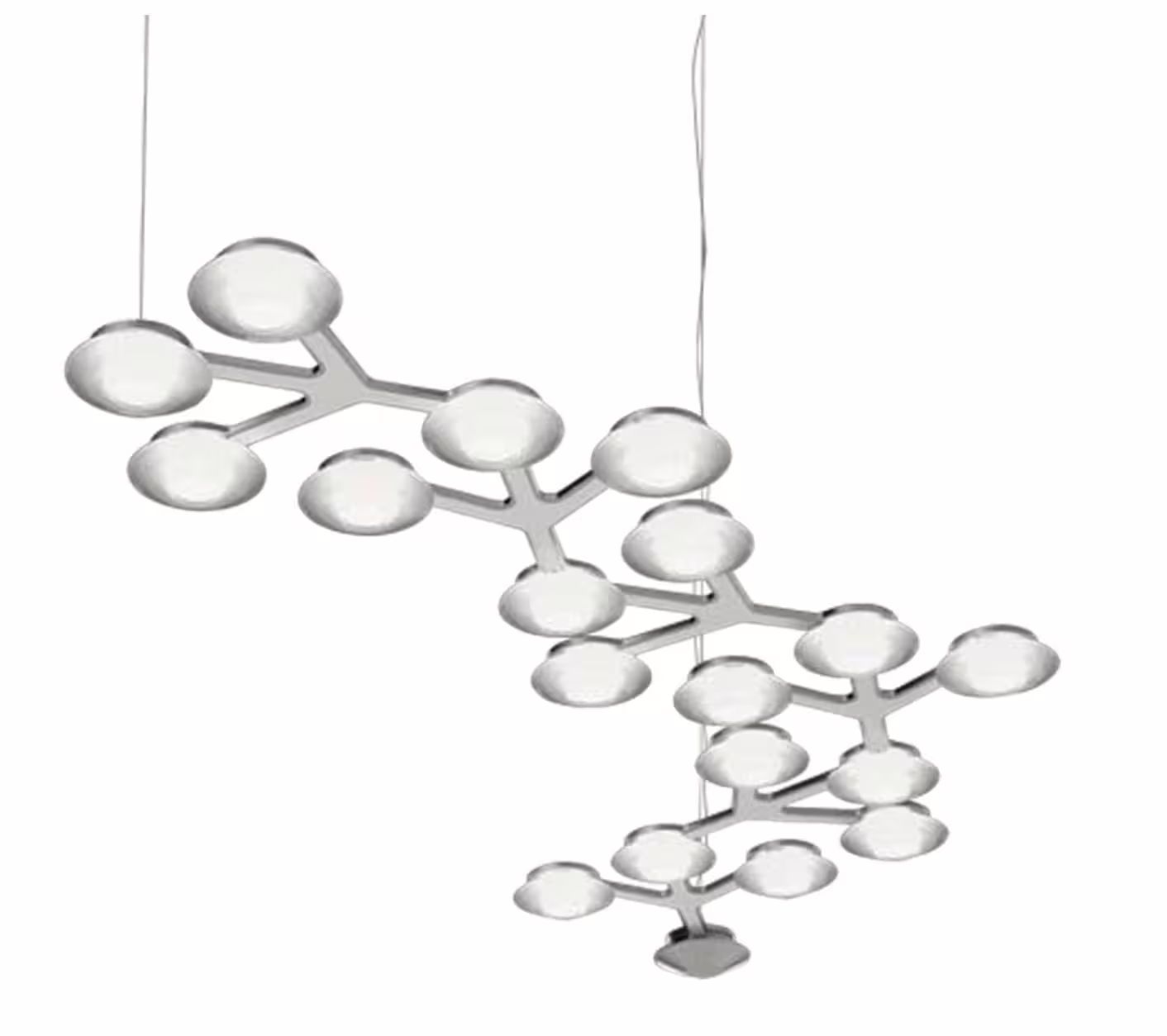 Billig Pendelleuchte "LED NET lineare" Struktur Aluminium WeißLinsen Metakryl