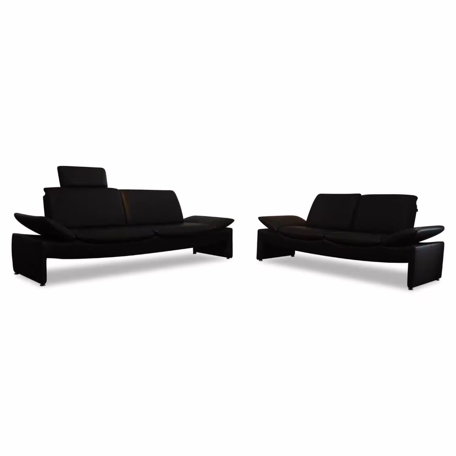Top-Preis Garnitur Baccara B 727 Leder 80 Louisiana Schwarz 2 Sofas