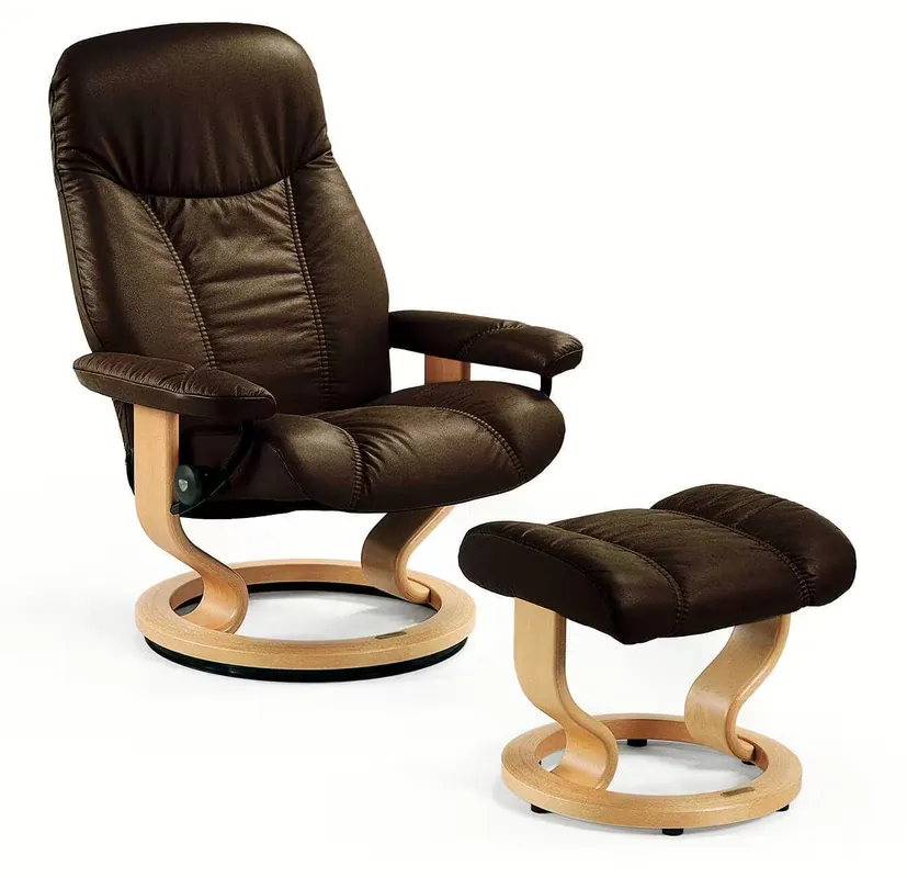Sessel Consul M Leder Braun Batick Classic mit Hocker Sale