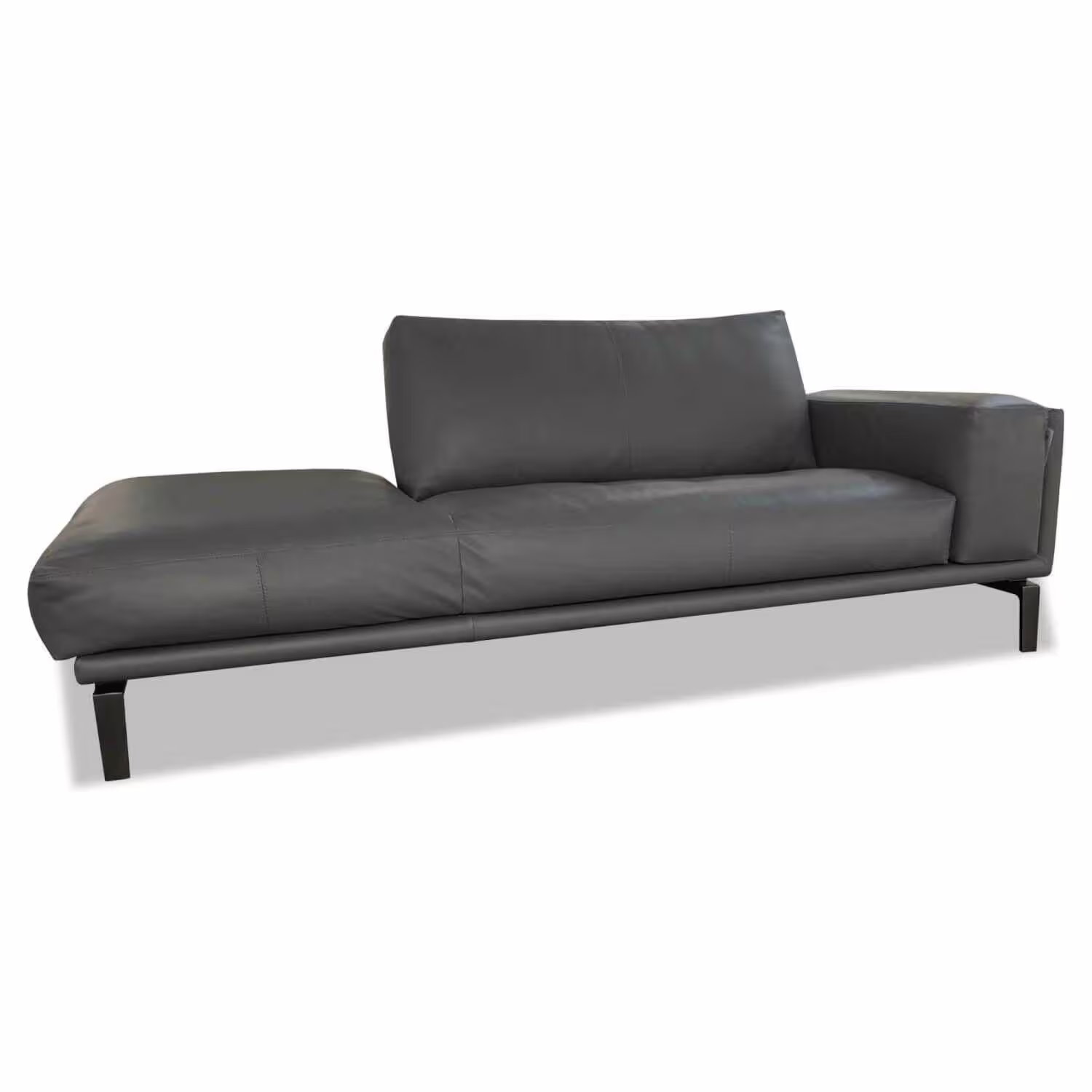 Sofa Bellice Leder Ceras 3190 Dew Grau Füße Schwarz Top-Angebot