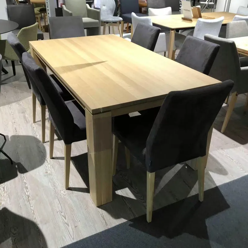 Essgruppe Prato Tisch Ausziehbar Eiche Massiv 6 Stühle Anthrazit Günstig