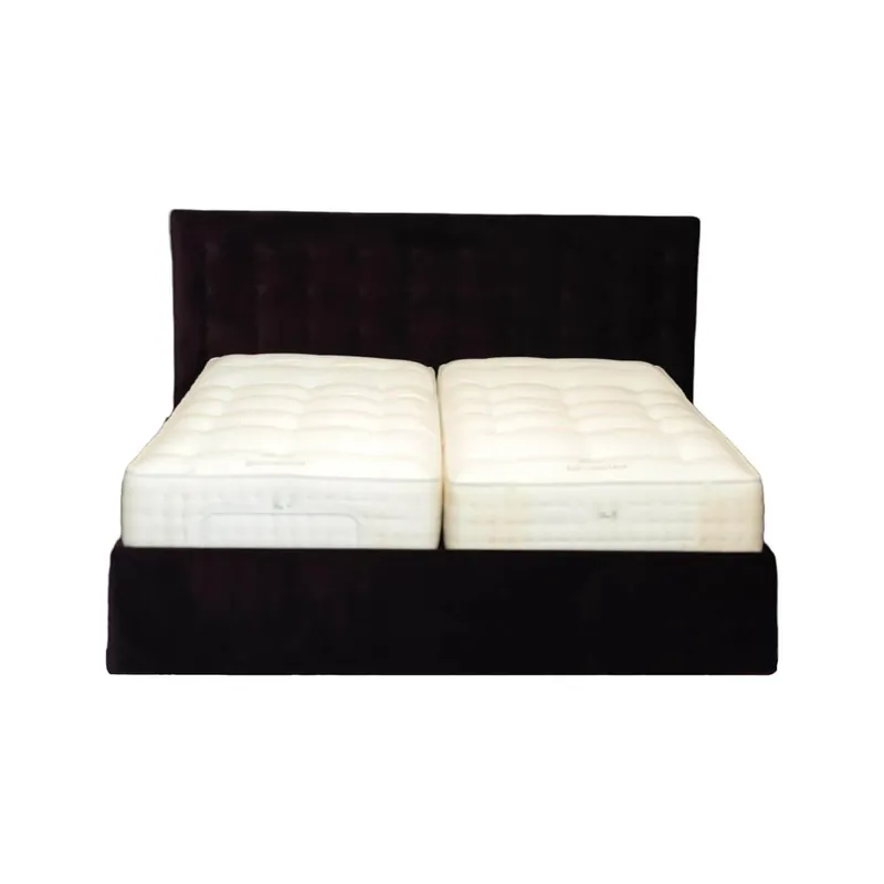 Boxspringbett Gala28-S Mit Schabracke Medoc Stoff Chivasso Allure Velvet Violett Kopfteil Change Mit Knopfheftung Füße DF H15-0 Wenge Versand Am Gleichen Tag