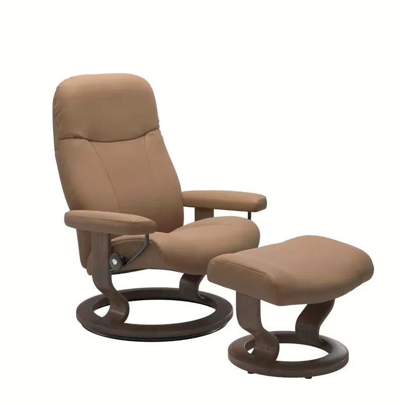 Stressless Garda M Classic Base Leder Batick Latte mit Hocker Preisreduziert
