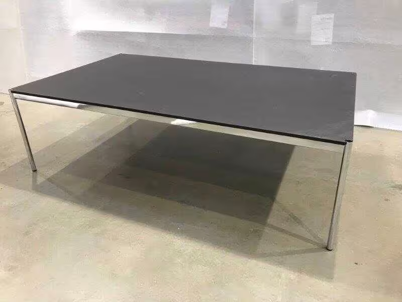 Expressversand Rechtecktisch 250x150 Linoleum Charcola Gestell Verchromt