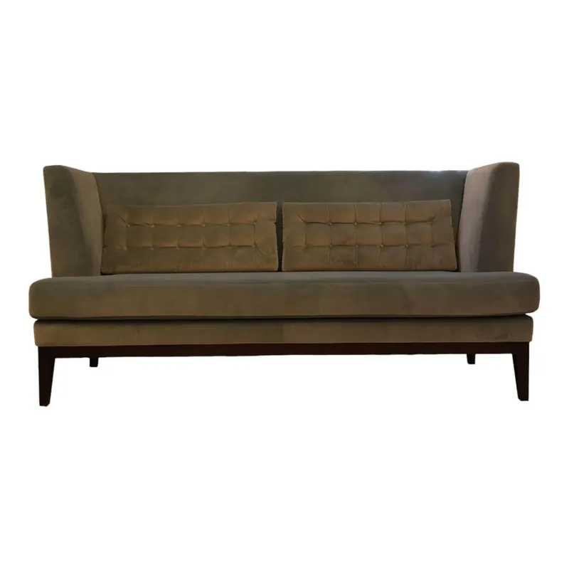 Bank Polo Dining Stoff BW 132-3005 Türkis Rückenkissen Gesteppt Gestell Wenge Dunkel Knallerangebot