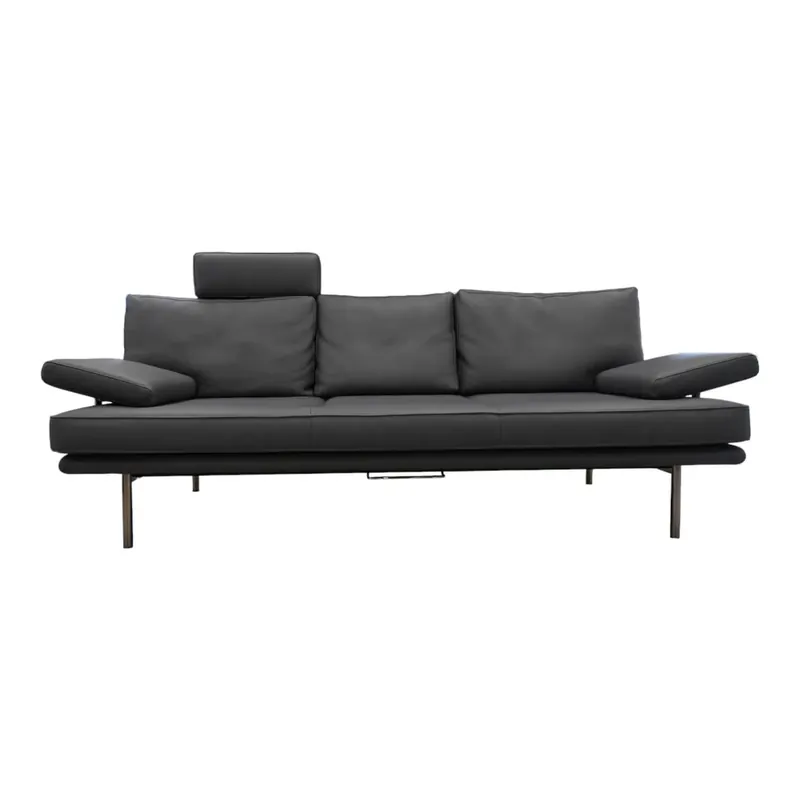 Angebot Sofa Living Platform 400-30 FLFR Bezug Leder Safari 1377 Anthrazit Gestell Schwarzchrom