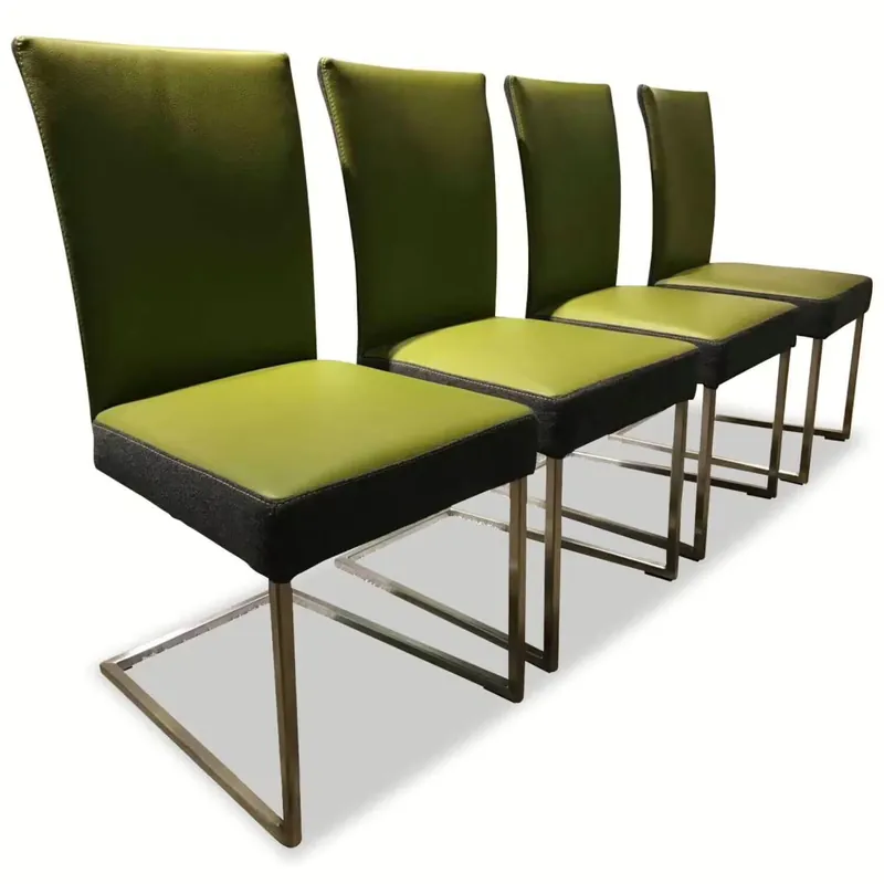 4er Set Freischwinger 5001 S Leder Grün Begrenztes Angebot
