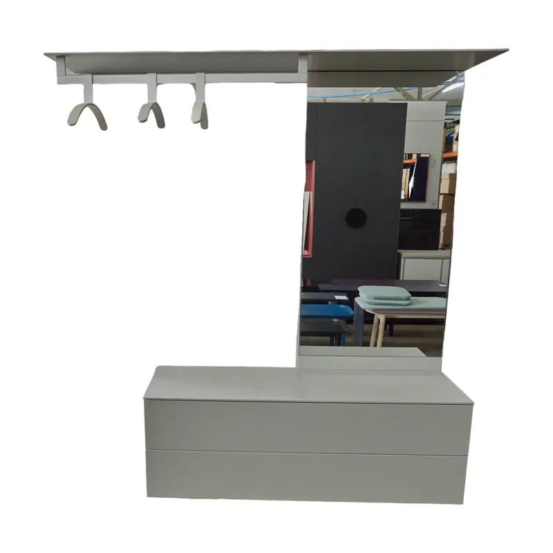 Garderobe S7 Lack Grau-Weiß 27 Inklusive 3 Kleiderbügel Sonderaktion