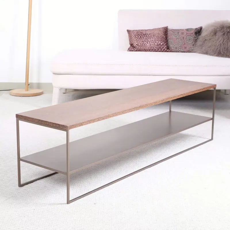 Beistelltisch Calder Bronze Nerzfarbig Getöntes Sucupira Furnier Knallerangebot