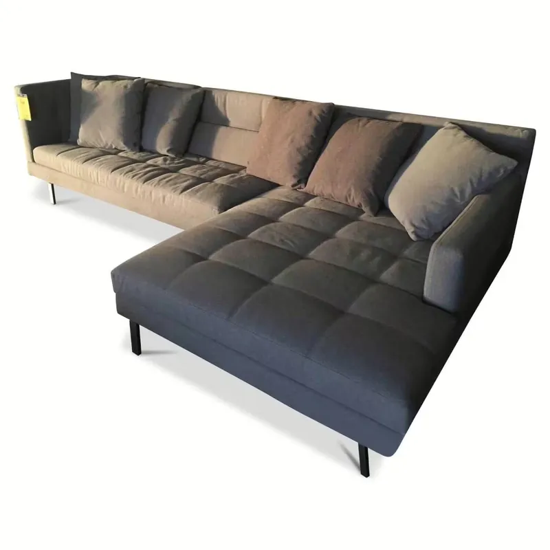 Ecksofa Amber Stoff 2481 0022 Grau mit 8 Kissen Begrenztes Angebot
