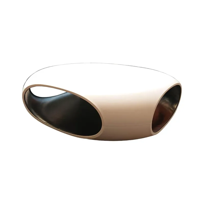 Couchtisch Pebble Polyethylen Aussen Weiß Innen Grau Markenprodukt