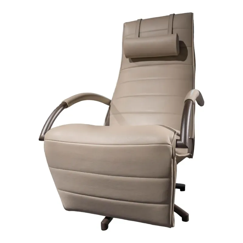 Bestpreis Relaxsessel Mensana JR-7260 Mono Move Medi Bezug Leder Lipano Ovo Beige 5-Stern-Fuß Bronze Lackiert