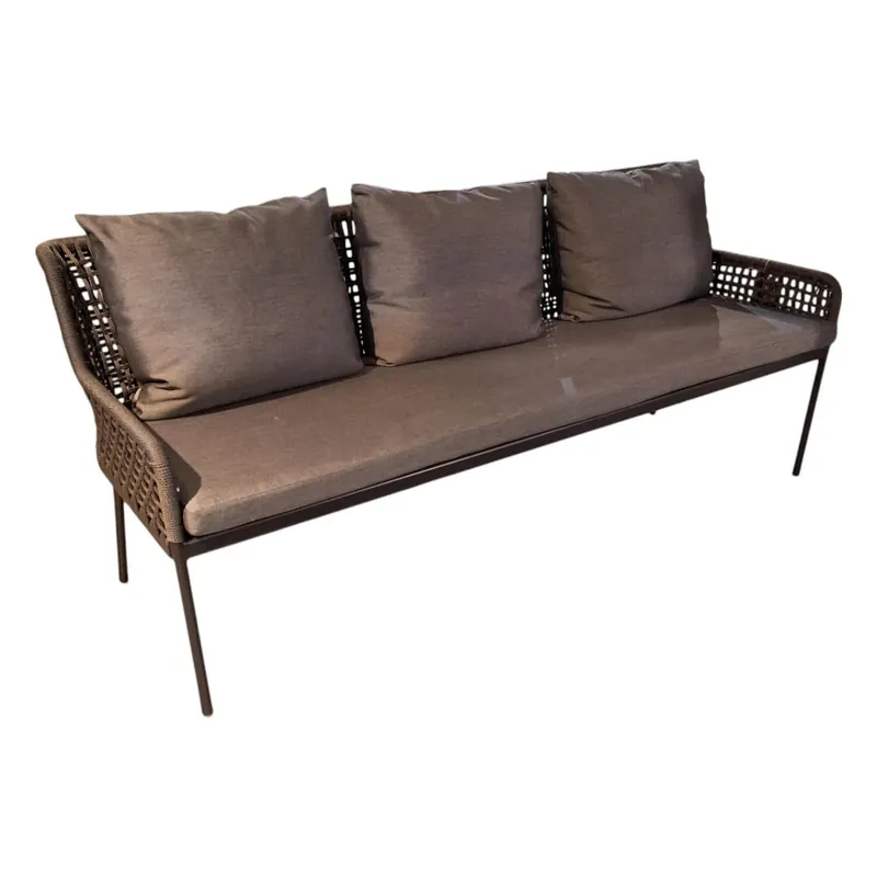 Bank Outdoor Greta Kordel Platin Kissen Seidengrau Gestell Aluminium Anthrazit Wochenendangebot