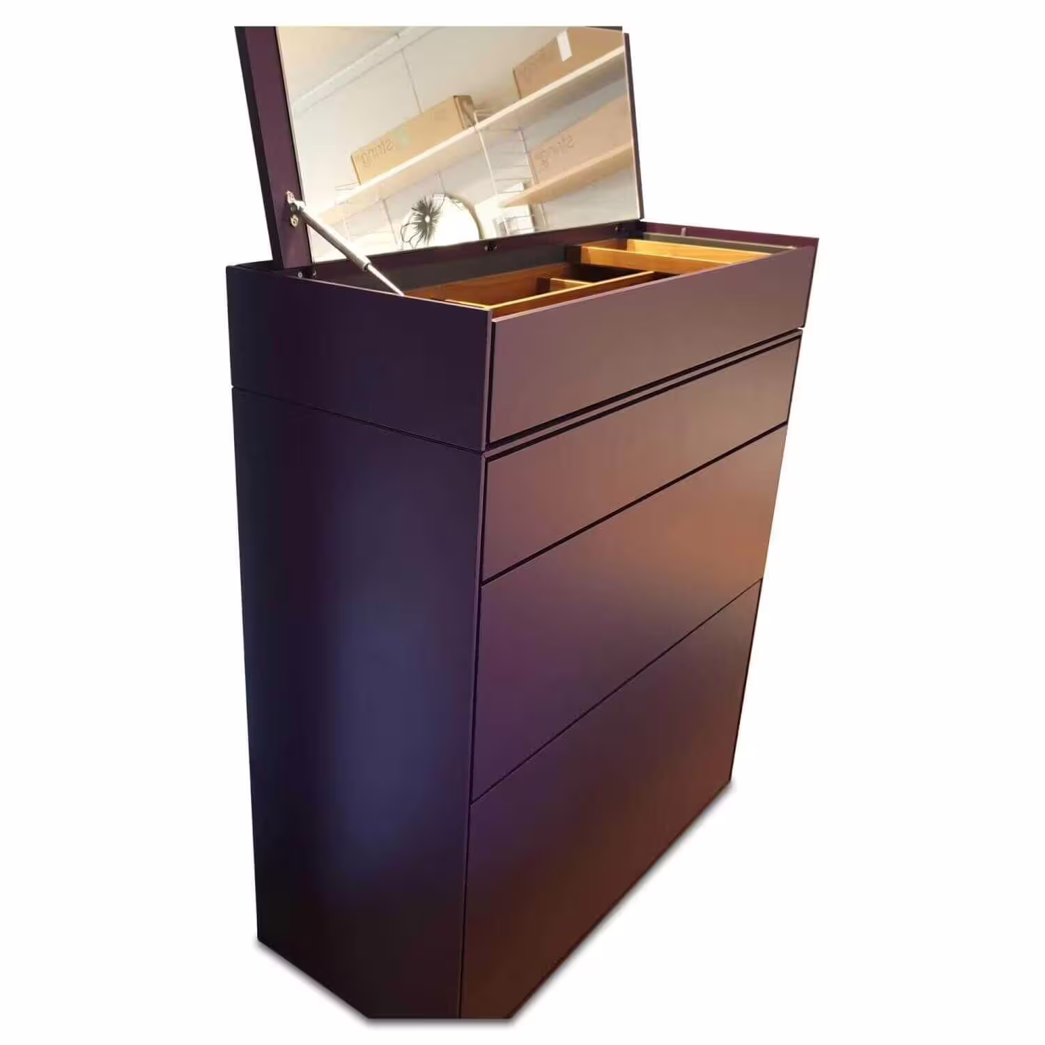 Kommode Act Nussbaum Lack Aubergine Violett Zertifiziert