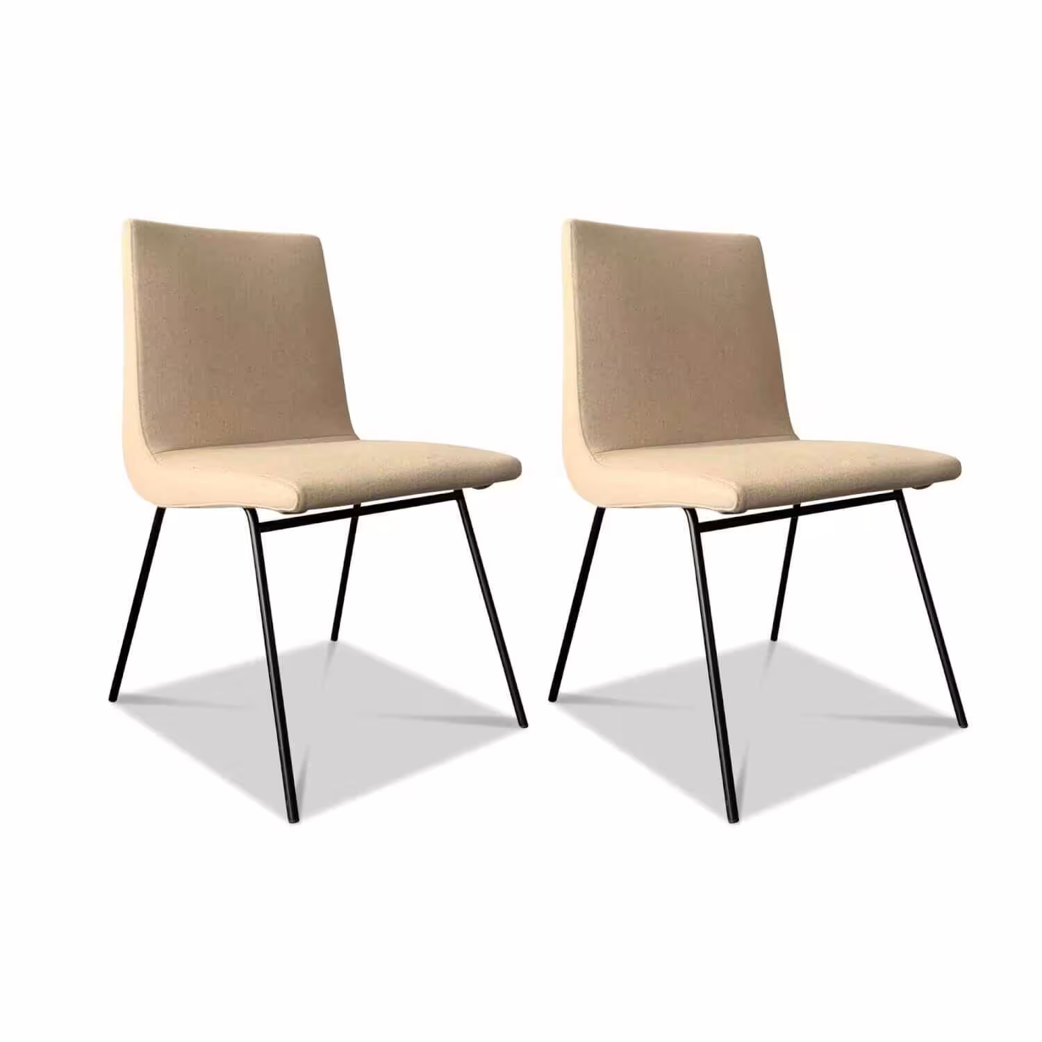 Aktuell 2er-Set Stuhl TV Stoff 106 Beige