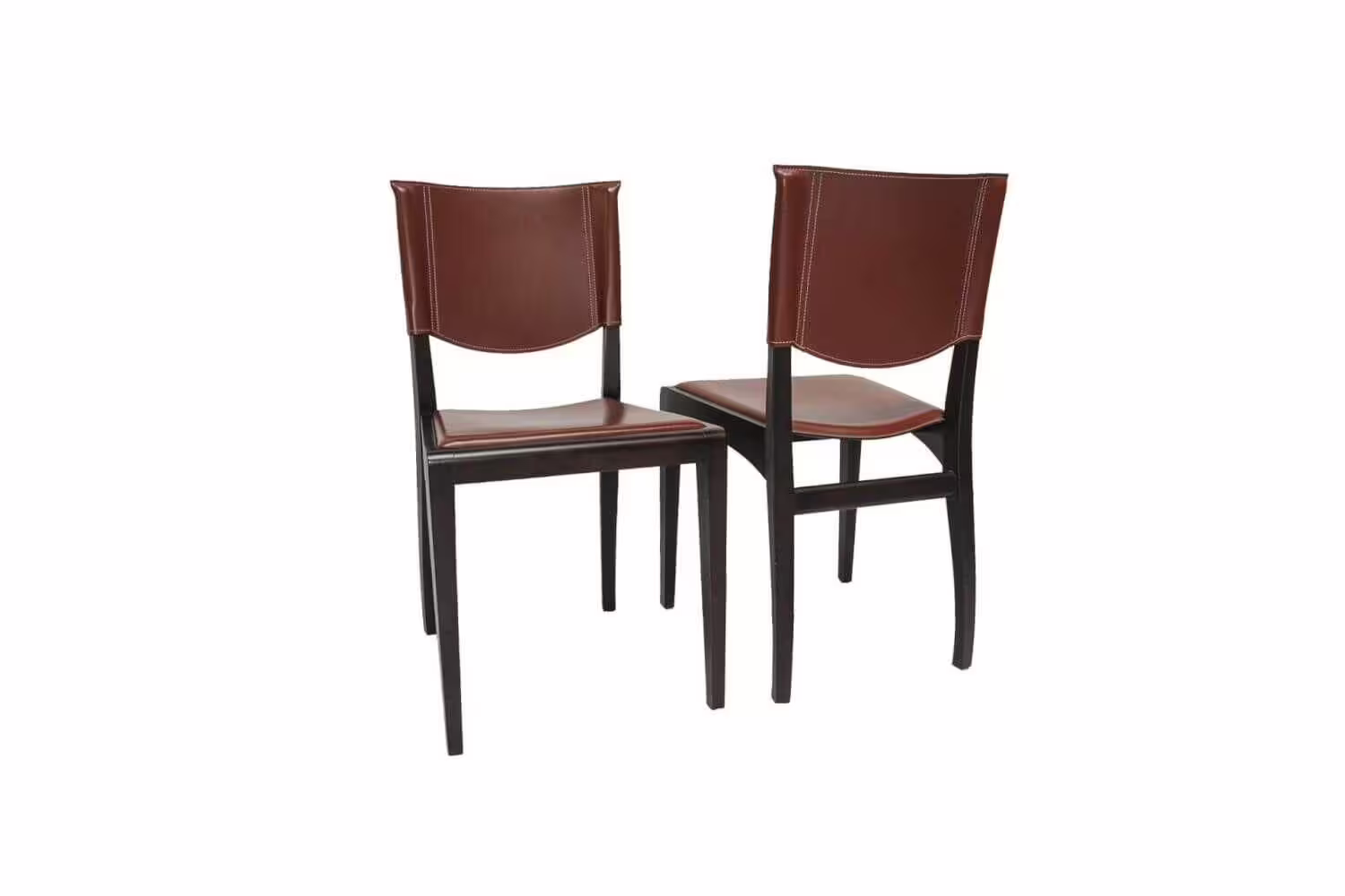 Begrenztes Angebot 2er-Set Stuhl Mafalda Leder Rostbraun
