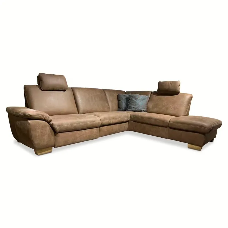 Ecksofa Pico Leder Braun mit Relaxfunktion Geprüft