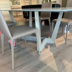 Keramiktisch Beige Creme Art 200 und 4 Filly Up Stühle Neu