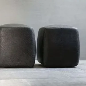 2er-Set Hocker Betty Pouf Small Leder Utah Schwarz Solange Der Vorrat Reicht