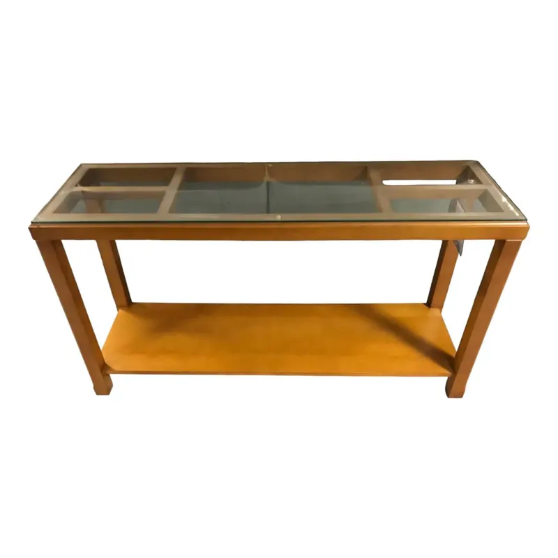 Sideboard 5633-020 01 Buche Teilmassiv Kirschbaum Honigfarbig Platte Glas Klar Mit Facette Garantierte Lieferung