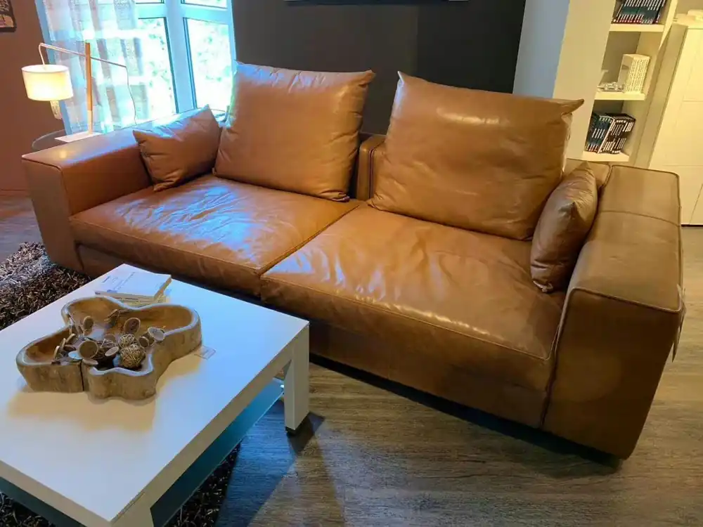 Sofa Dreisitzer Leder Braun Expressversand