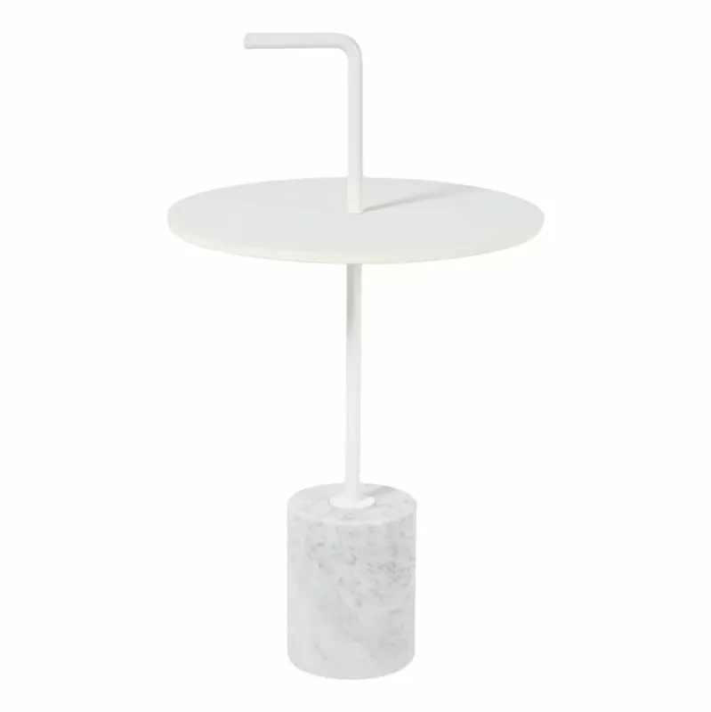 Beistelltisch Jey ET41 Outdoor Platte HPL Fenix Weiss Sockel Marmor Bianco Carrera Preisreduziert