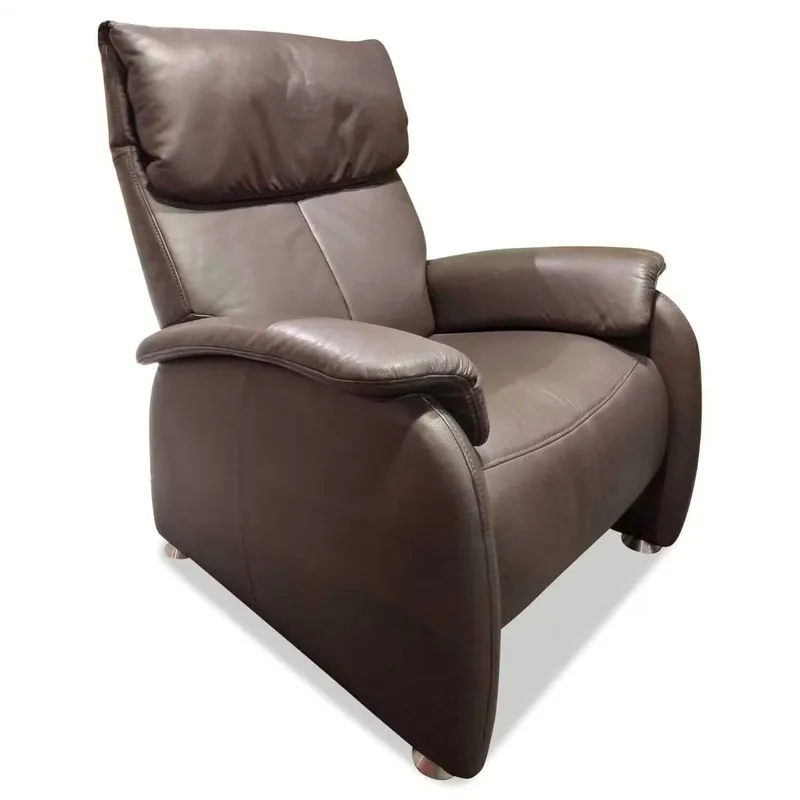 Garantierte Lieferung Sessel Cumuly Leder Longlife Soft Maron Braun mit verstellbarer Lehne