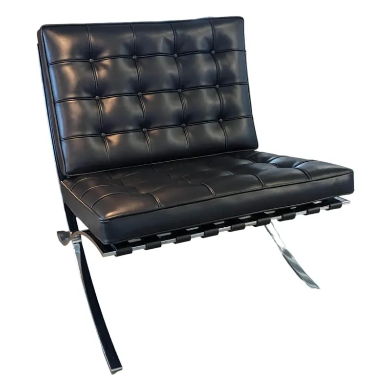 Sessel Barcelona Chair Leder Venezia Schwarz Gestell Chrom Highlight