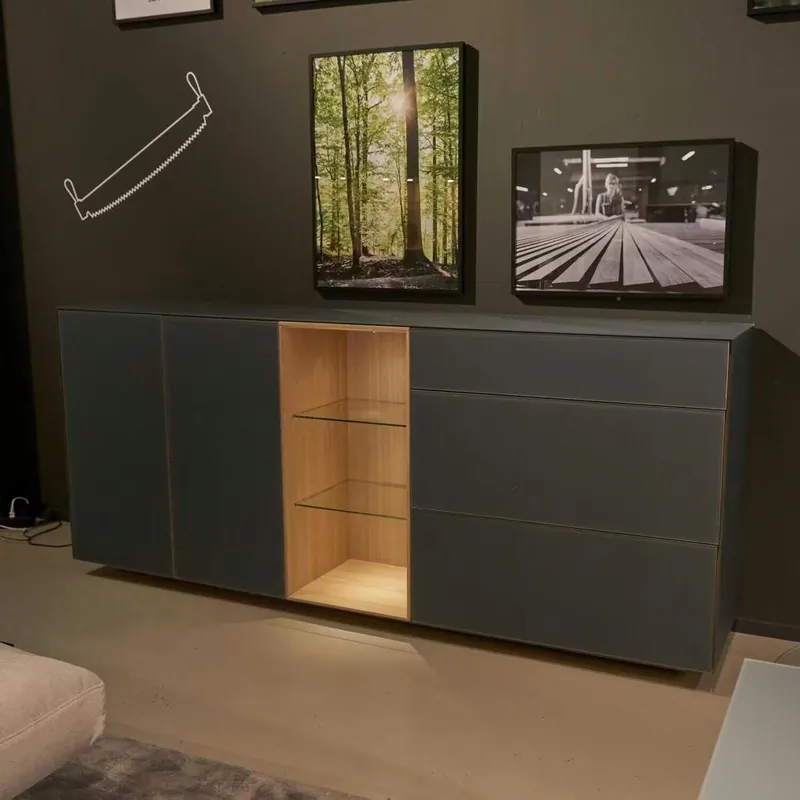 Cubus Pure Sideboard 66 Eiche mit Gestaltungselementen inklusive Beleuchtung Angebot