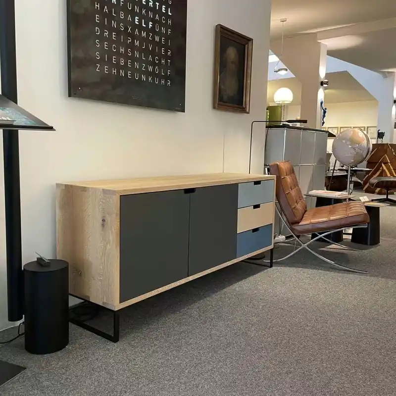 Sideboard SC 21 Korpus Eiche Weiß Gekalkt Fronten HPL Echt