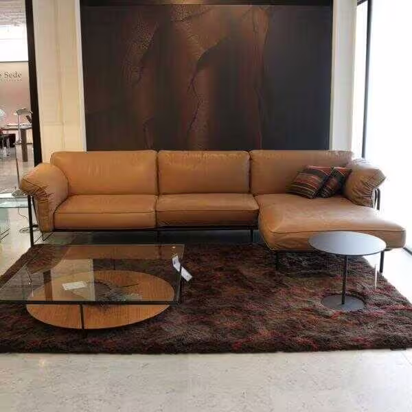 Abverkauf Ecksofa DS-610 Recamiere Leder N Noce