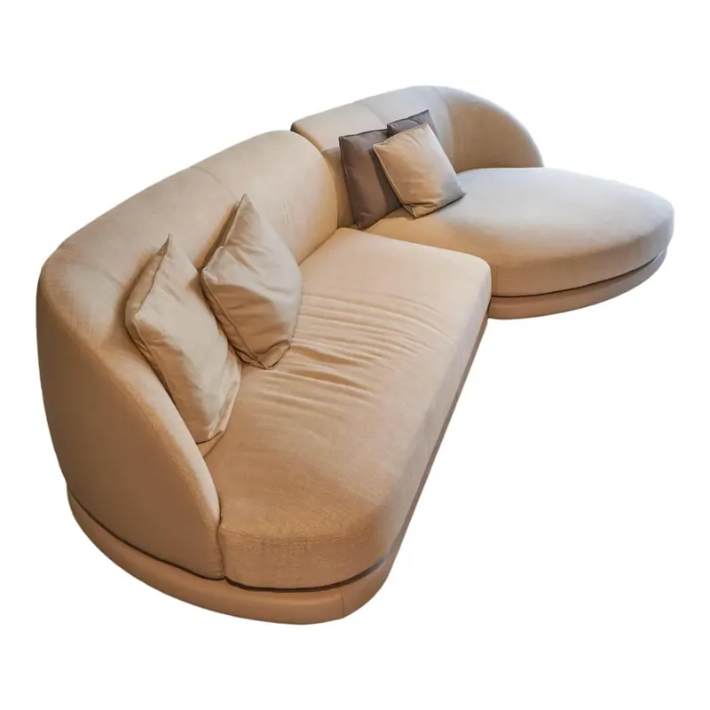 Ecksofa Vesper Leder Pelle Plus Light Grey Hellgrau Stoff Biarritz Kat F Beige Mit Kissen Expressversand