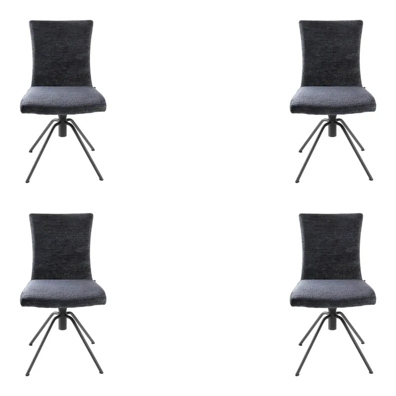 Online Kaufen 4er Set Stuhl Helmond 6700 Drehmoover Stoff JAB 16051 Anthrazit Gestell Schwarz