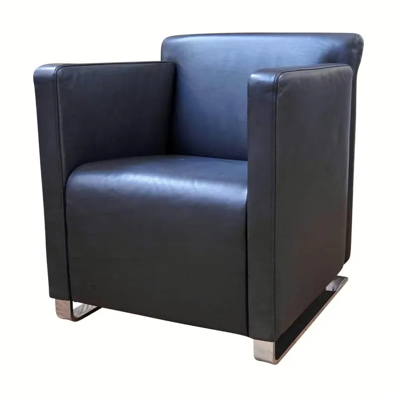 Sessel Mit Kufen Quant 30145 Lederbezug 400 Schwarz Kufen Verchromt Preisknaller